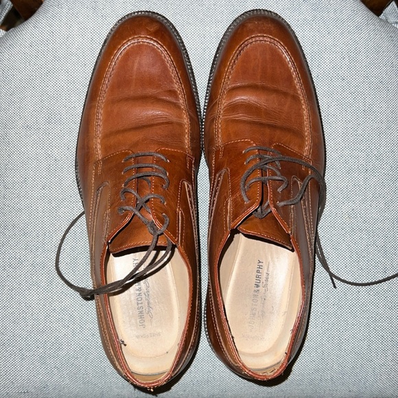 Johnston & Murphy brown leather dress shoes (great condition) - size 10 men’s - Picture 2 of 5